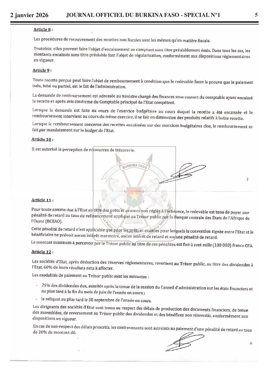 Page 3 de Loi de finances 2026 – Burkina Faso